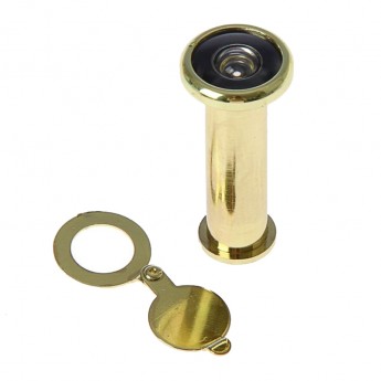 Глазок дверной "АЛЛЮР" ГД-3, L= 50-75 мм, d=14 мм, со шторкой, цвет золото