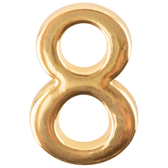 Цифра для обозначения номера квартиры, металлическая Золото "8", 67298